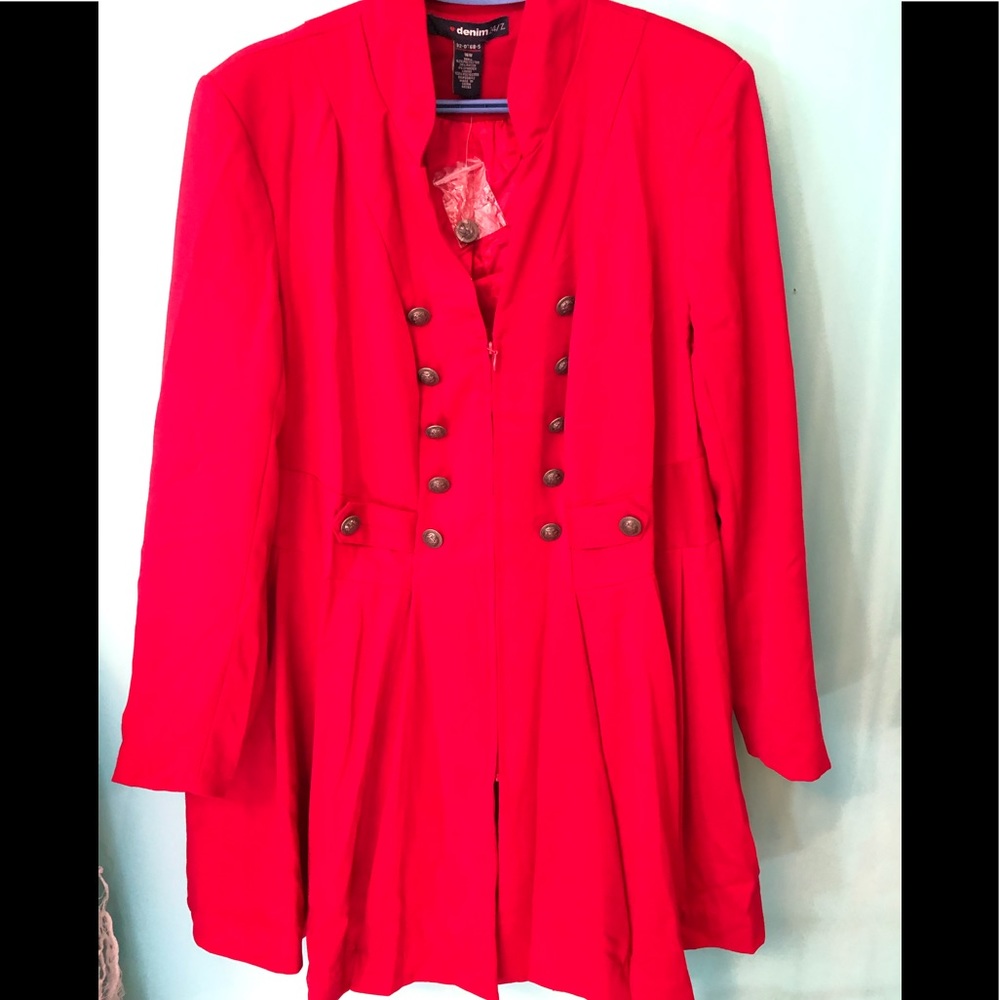 NWOT ZipUp Military Long Dress Jacket